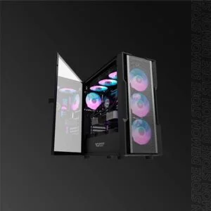 AIGO DARKFLASH DK431 GLASS BLACK ARGB 4FA