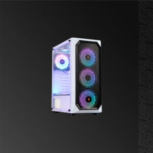 SATE K876 GAMER 6FAN WHITE RGB ATX**